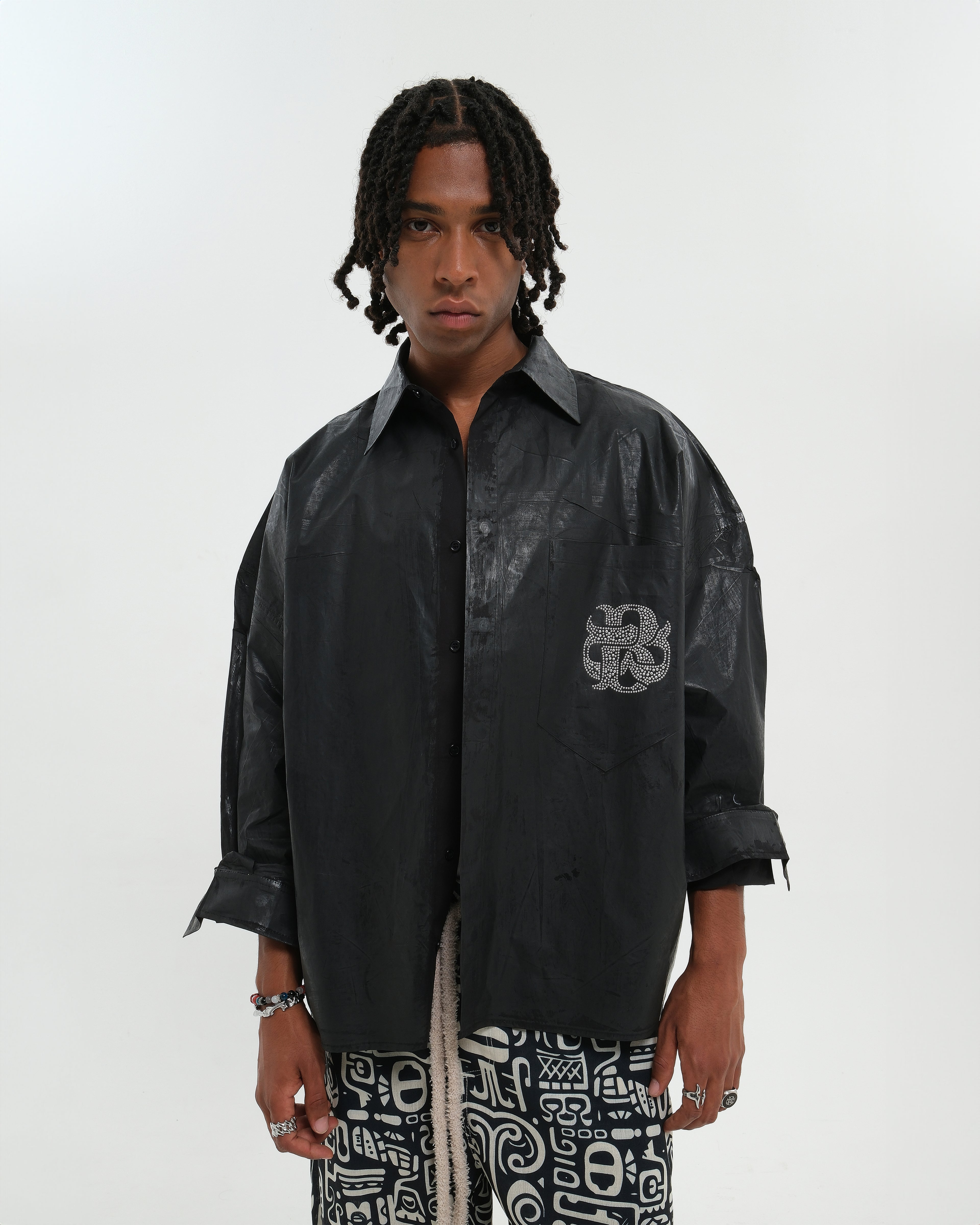VARNISH WASH SHIRT BLACK