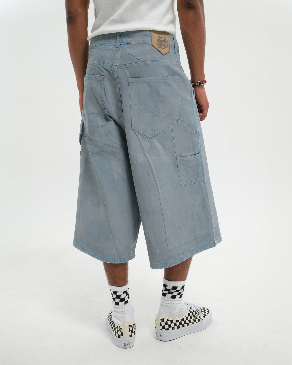 VARNISH WASH GREY DENIM JORTS