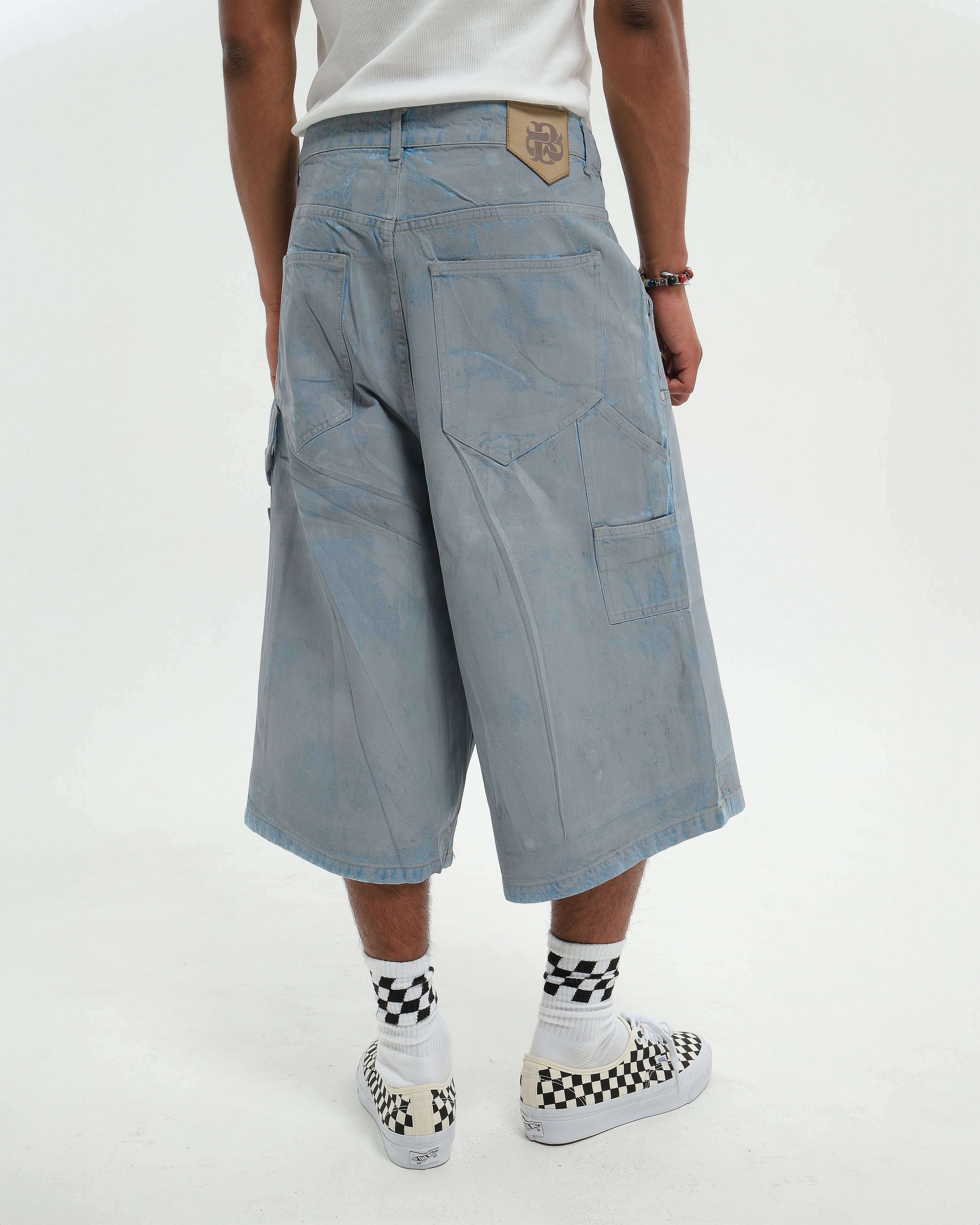 VARNISH WASH GREY DENIM JORTS
