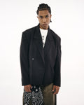 Butish T-shirt oversize cotone grigio scollo rotondo maniche
