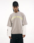 Butish T-shirt oversize cotone grigia girocollo manica corta