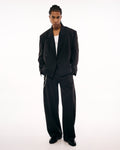 Butish completo tuta slim fit nero cotone felpato zip