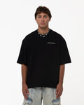 Butish T-shirt oversize cotone stampa nera manica corta