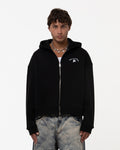 Butish completo felpa crop nero manica lunga girocollo orlo