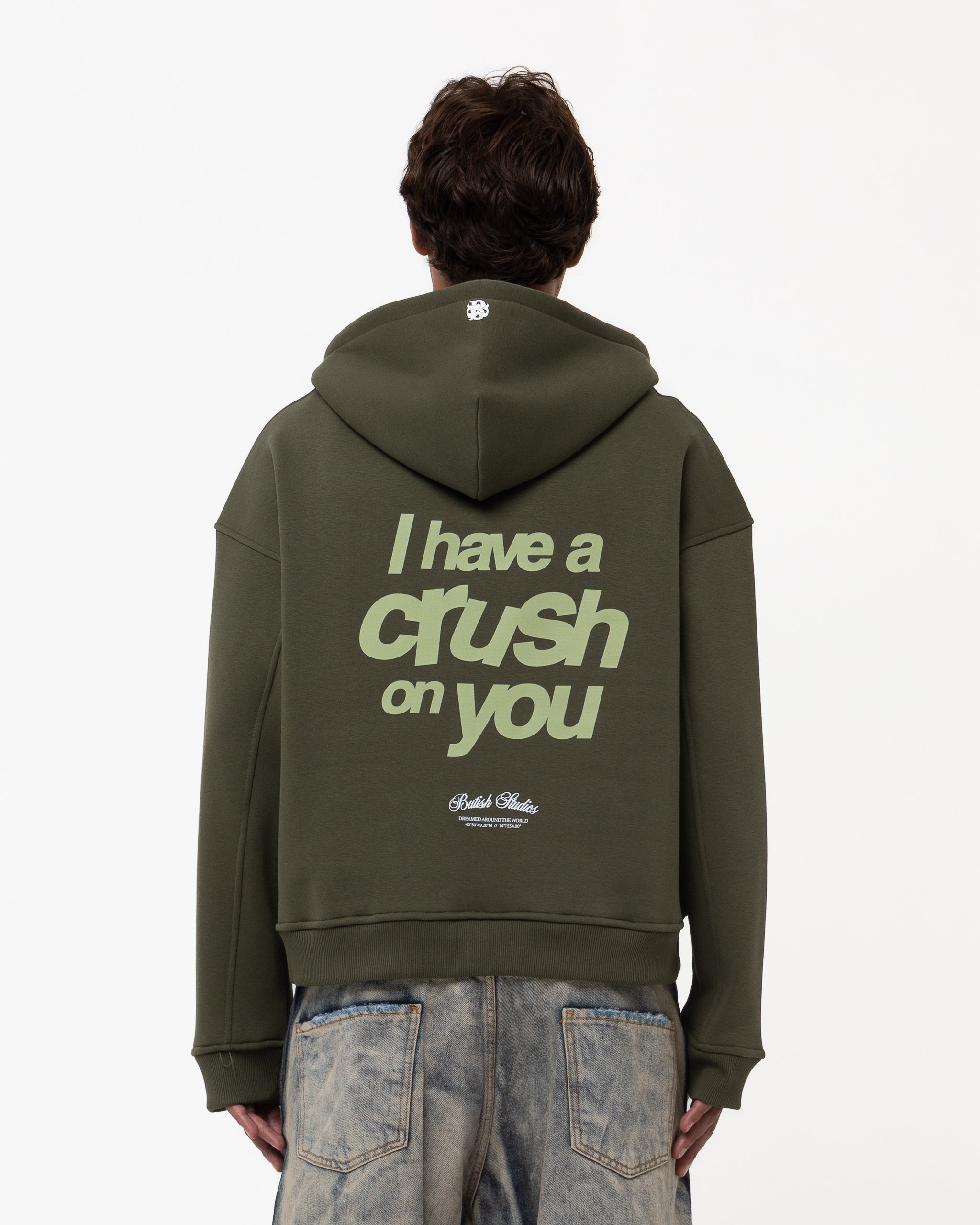 CRUSH ON U GREEN HOODIE