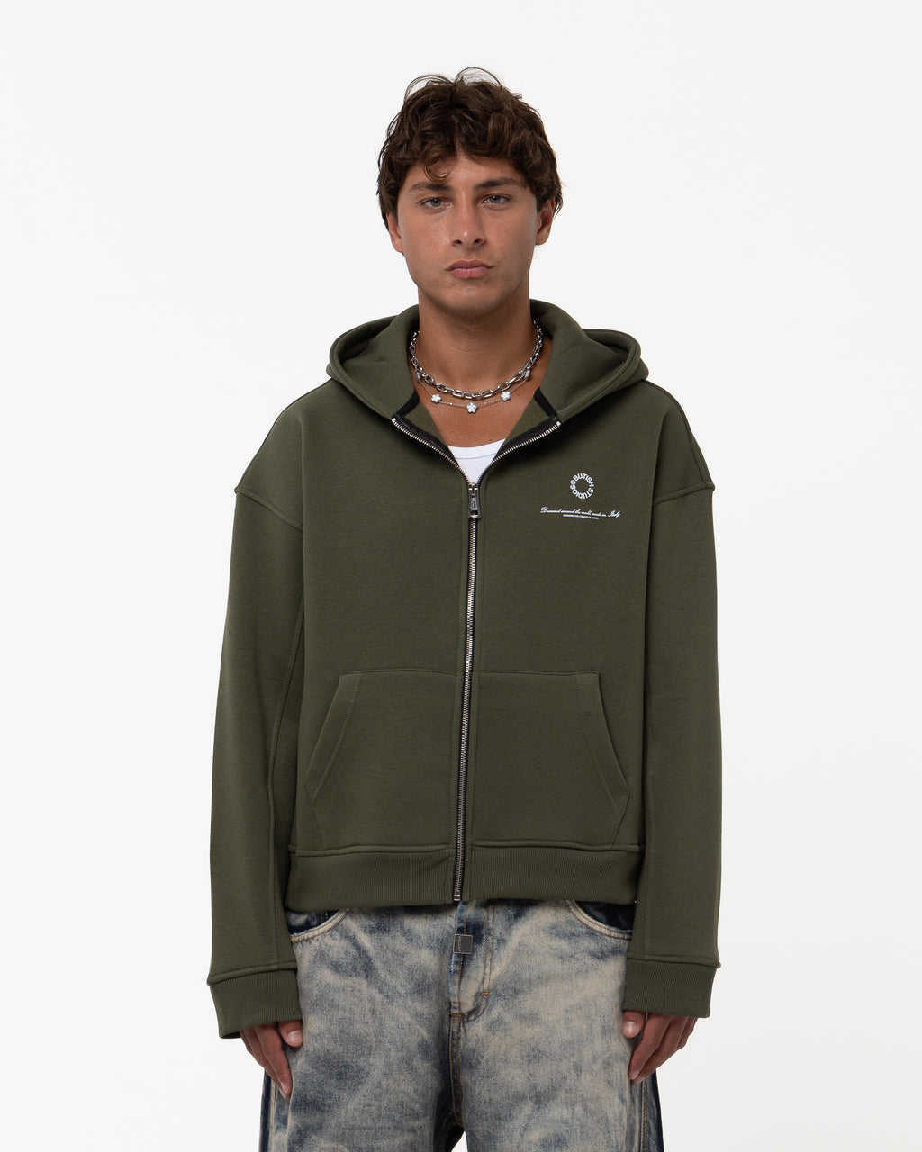 SMALL CIRCLE GREEN HOODIE