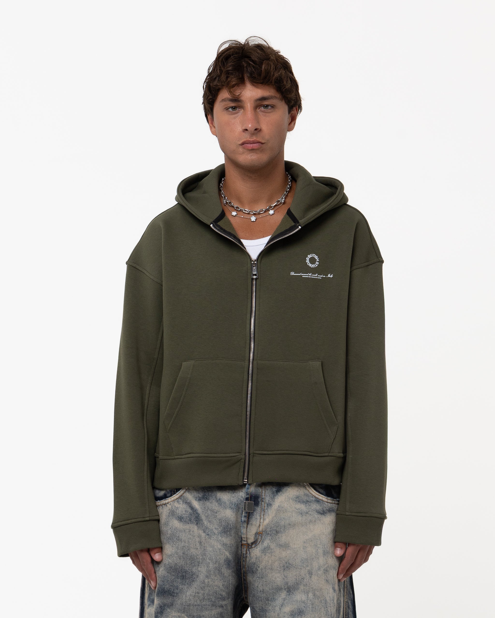 SMALL CIRCLE GREEN HOODIE