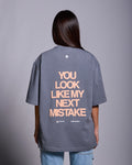 Butish t-shirt oversize cotone grigio stampa manica corta girocollo