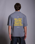 Butish t-shirt oversize cotone nero stampa manica orlo
