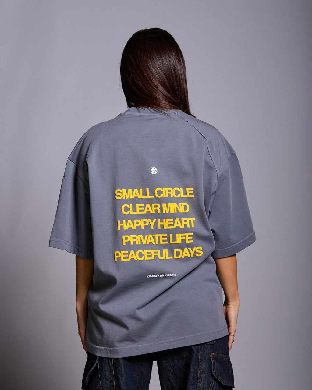 Butish t-shirt oversize cotone stampa nera manica corta