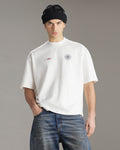 Butish felpa oversize cotone grigio stampa manica lunga cappuccio