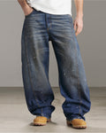 Butish felpa oversize cotone grigio scollo rotondo polsini orlo