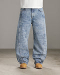 Butish pantalone cargo oversize tasconi cotone nero coulisse orlo