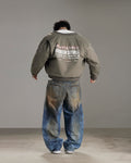 Butish felpa oversize cotone grigia cappuccio felpato tasca manica