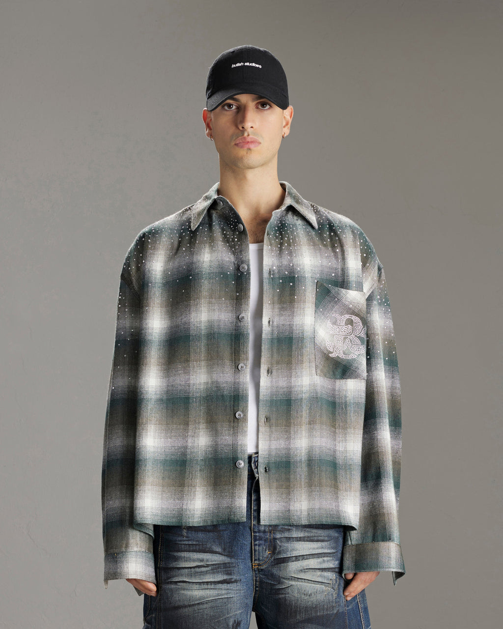 Butish felpa girocollo oversize cotone felpato verde scritte