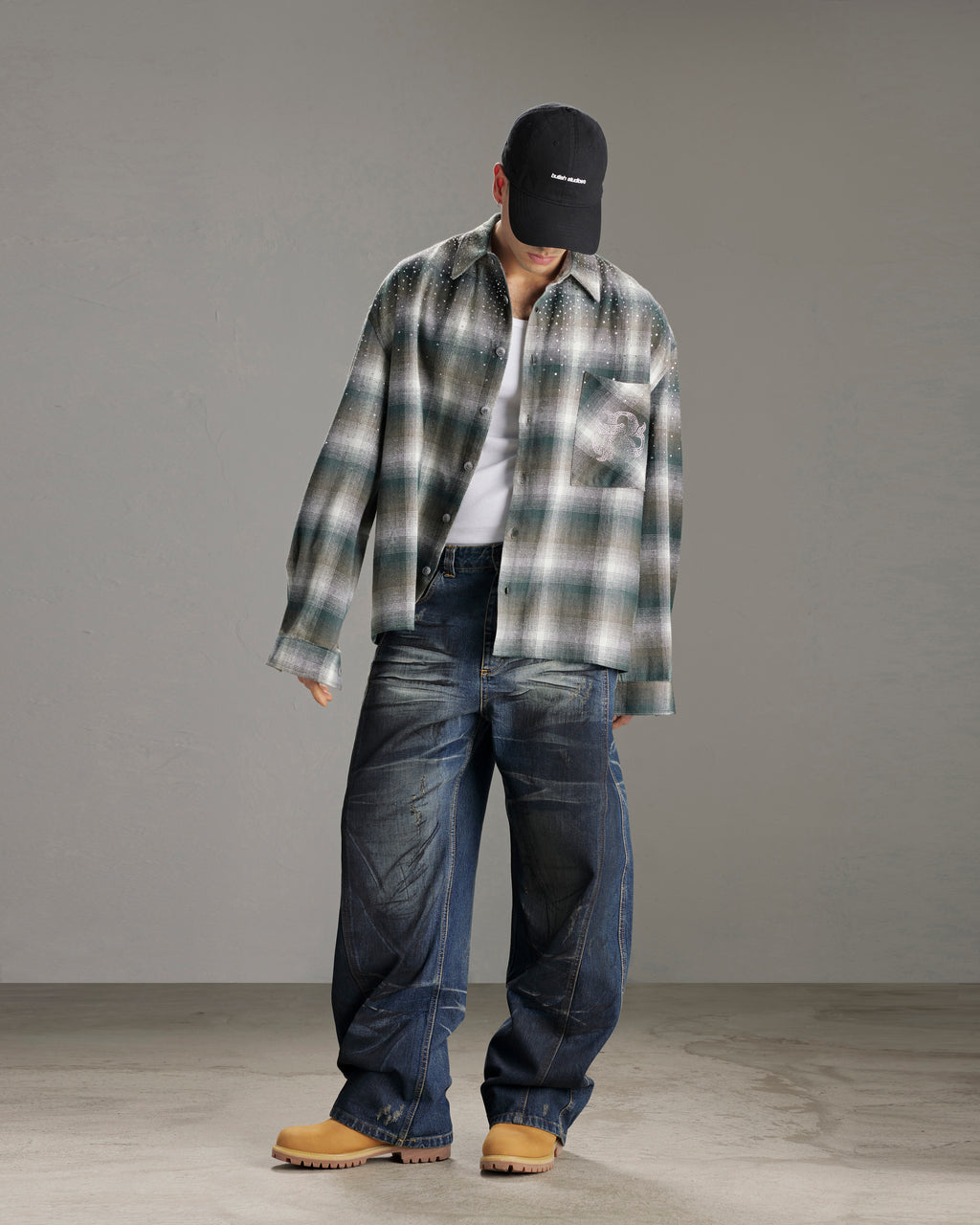 Butish t-shirt oversize cotone stampa nera manica corta girocollo