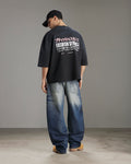 Butish felpa oversize cotone nero cappuccio zip polsini tasconi