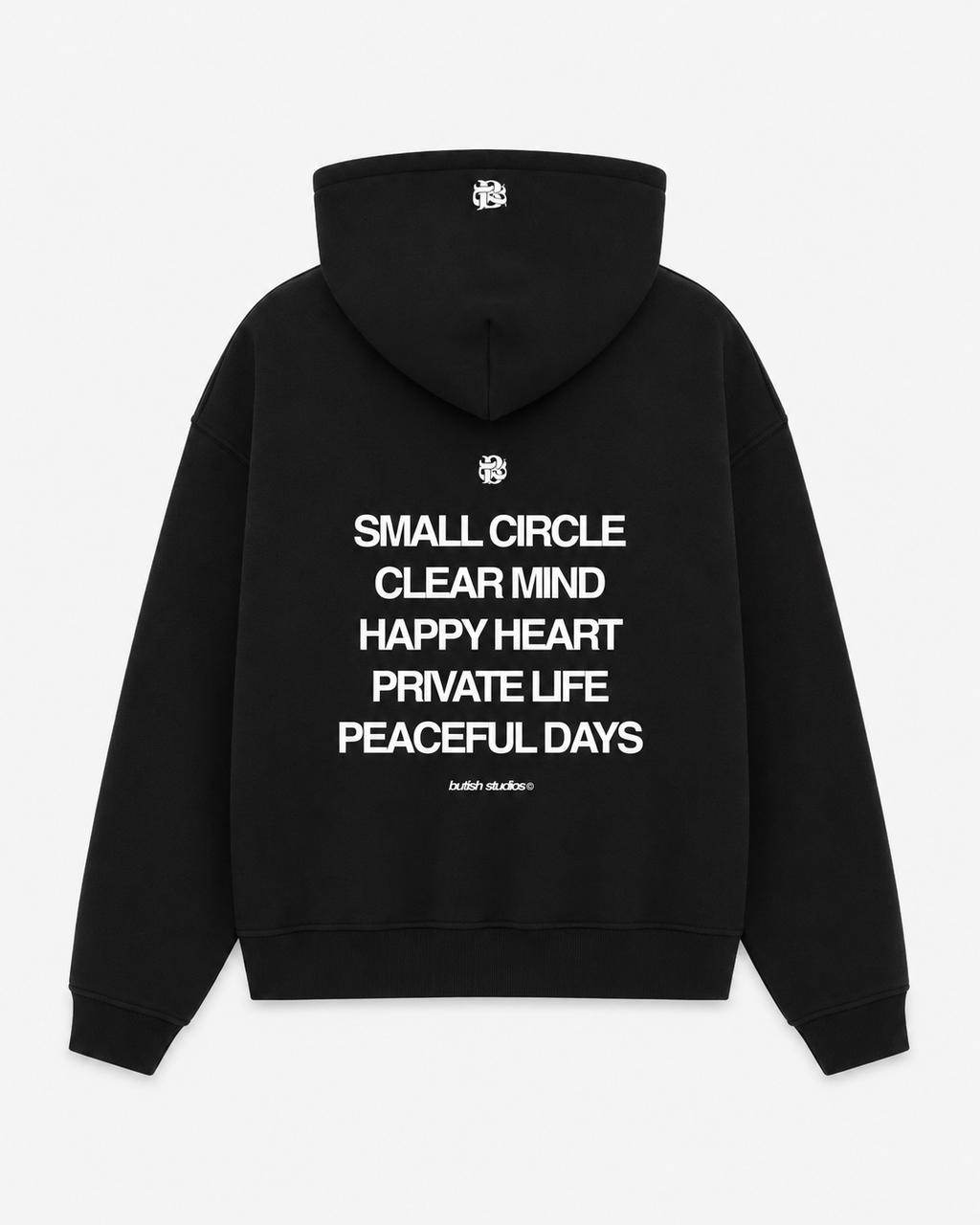 SMALL CIRCLE BLACK HOODIE