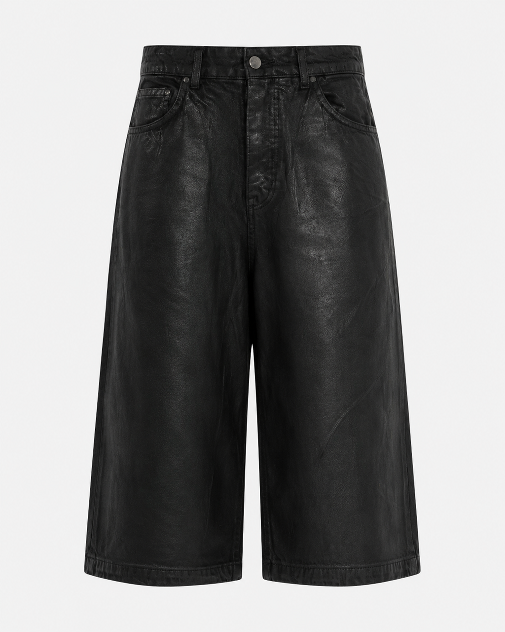 VARNISH WASH JORTS BLACK