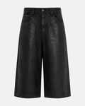 VARNISH WASH JORTS BLACK