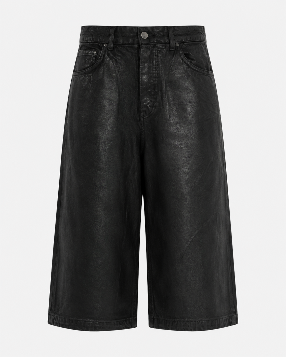 VARNISH WASH JORTS BLACK