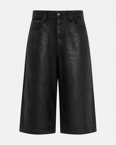 VARNISH WASH JORTS BLACK