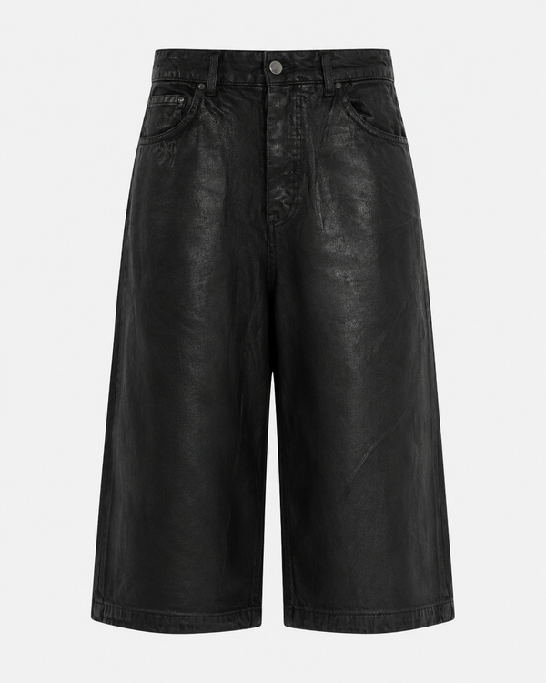 VARNISH WASH JORTS BLACK