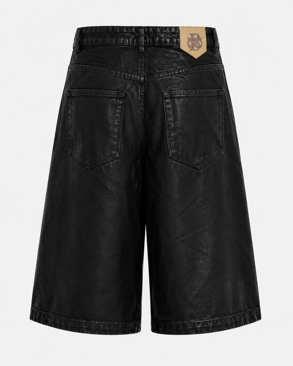 VARNISH WASH JORTS BLACK