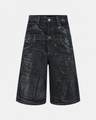 DOUBLE RAW DENIM JORTS