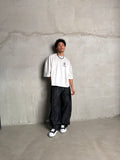 Butish t-shirt oversize stampa cotone manica corta nera orlo