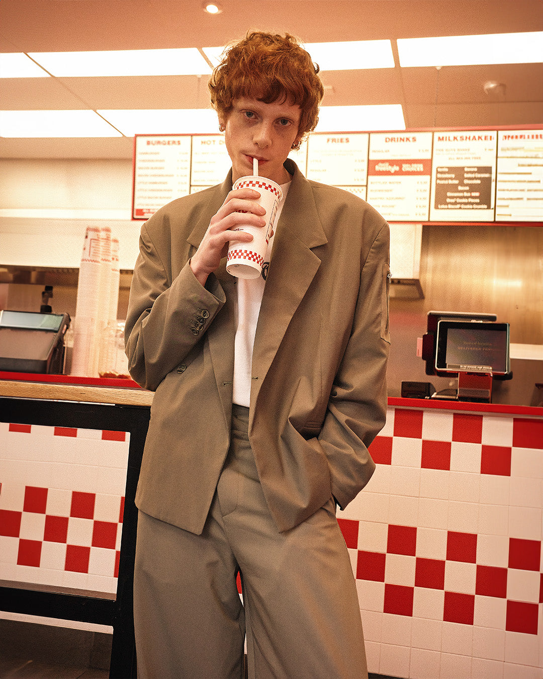 OFF RULES SUIT OLIVE