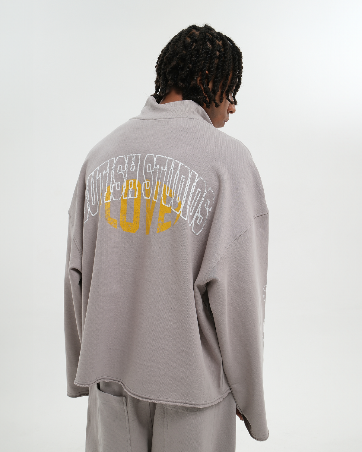 LOVE QUARTER-ZIP HOODIE GREY
