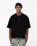 Butish felpa oversize felpato nero cappuccio zip polsini