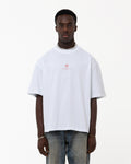 Butish T-shirt girocollo cotone bianca ricamo manica corta