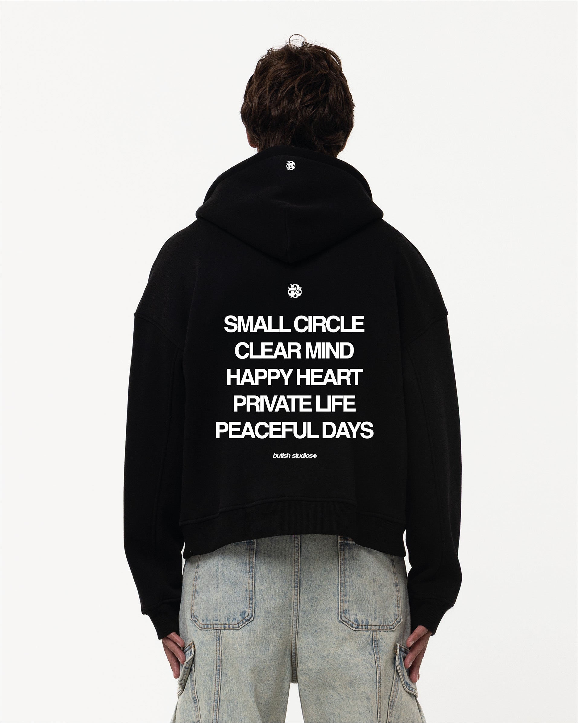 SMALL CIRCLE BLACK HOODIE