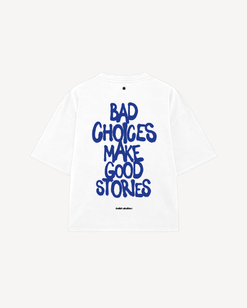 Butish T-shirt oversize cotone bianca girocollo maniche orlo