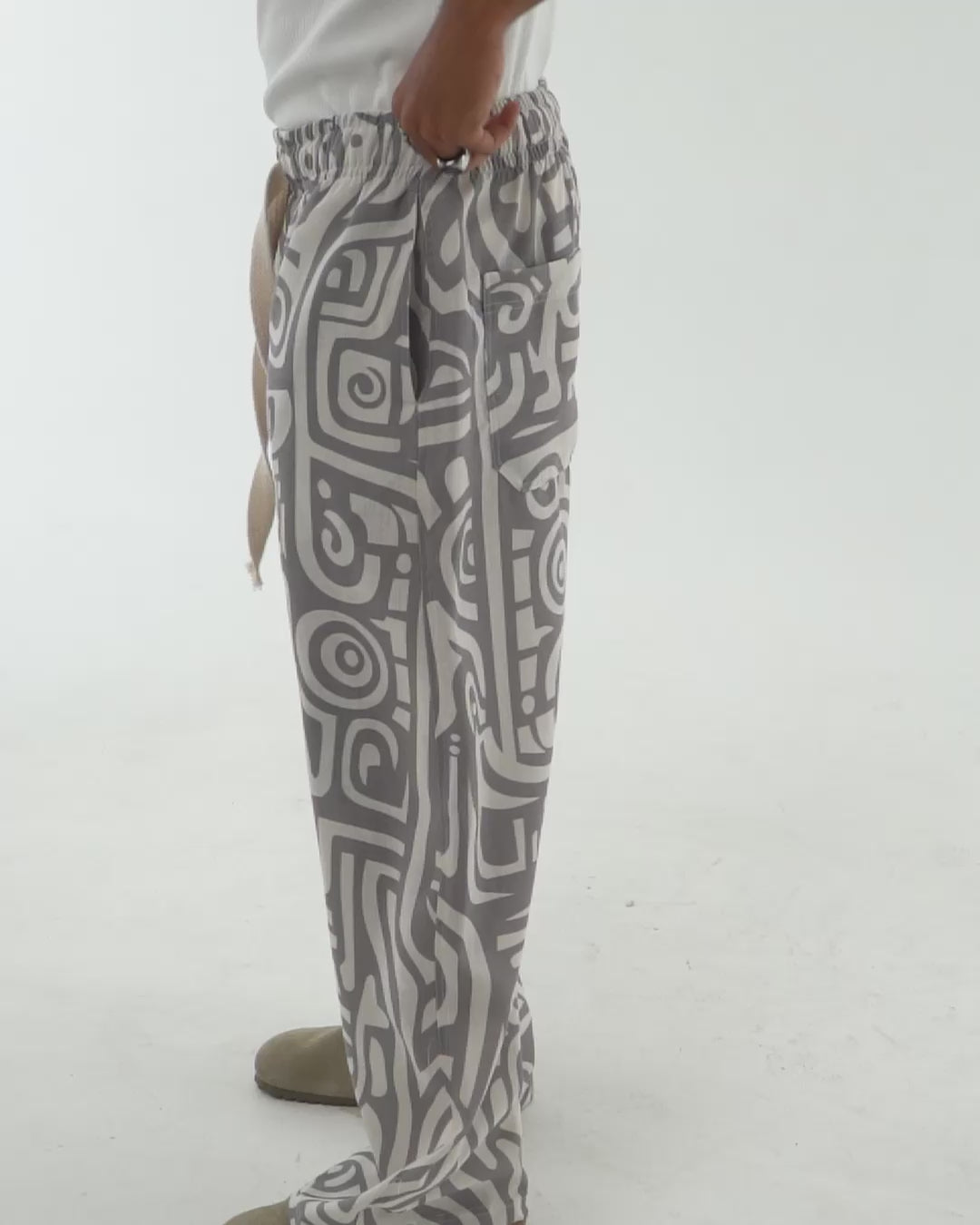 MAORI GREY LOOSE PANTS