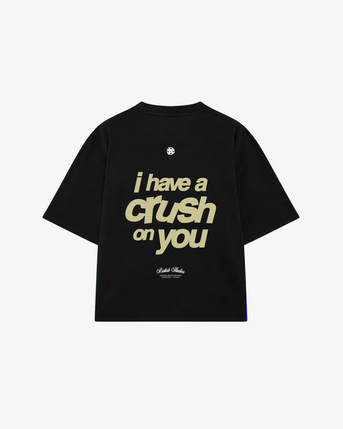Butish t-shirt oversize cotone nera girocollo manica corta orlo